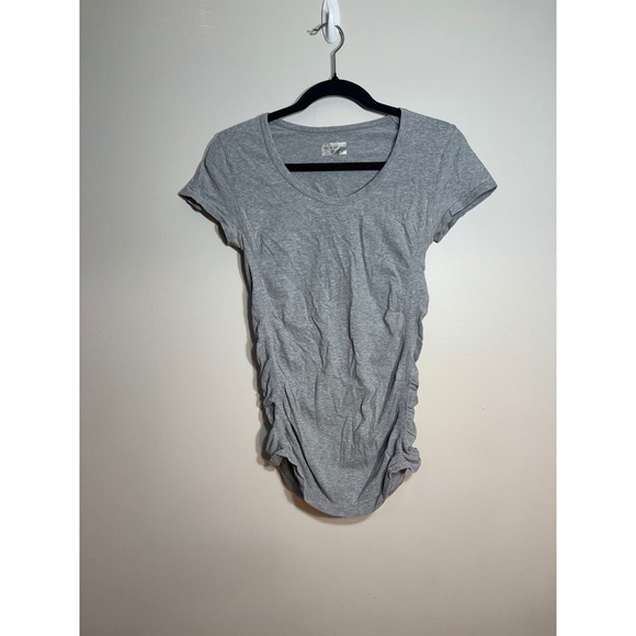 Athleta Tops - Athleta Essence Ruched Tee Gray Short Sleeve Organic Cotton Top S 438728